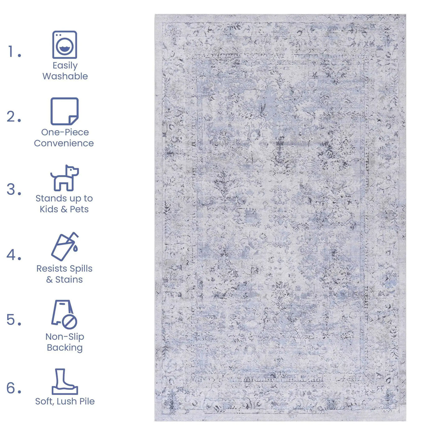 Maval - Area Rug, Washable by Unique Piece Furniture