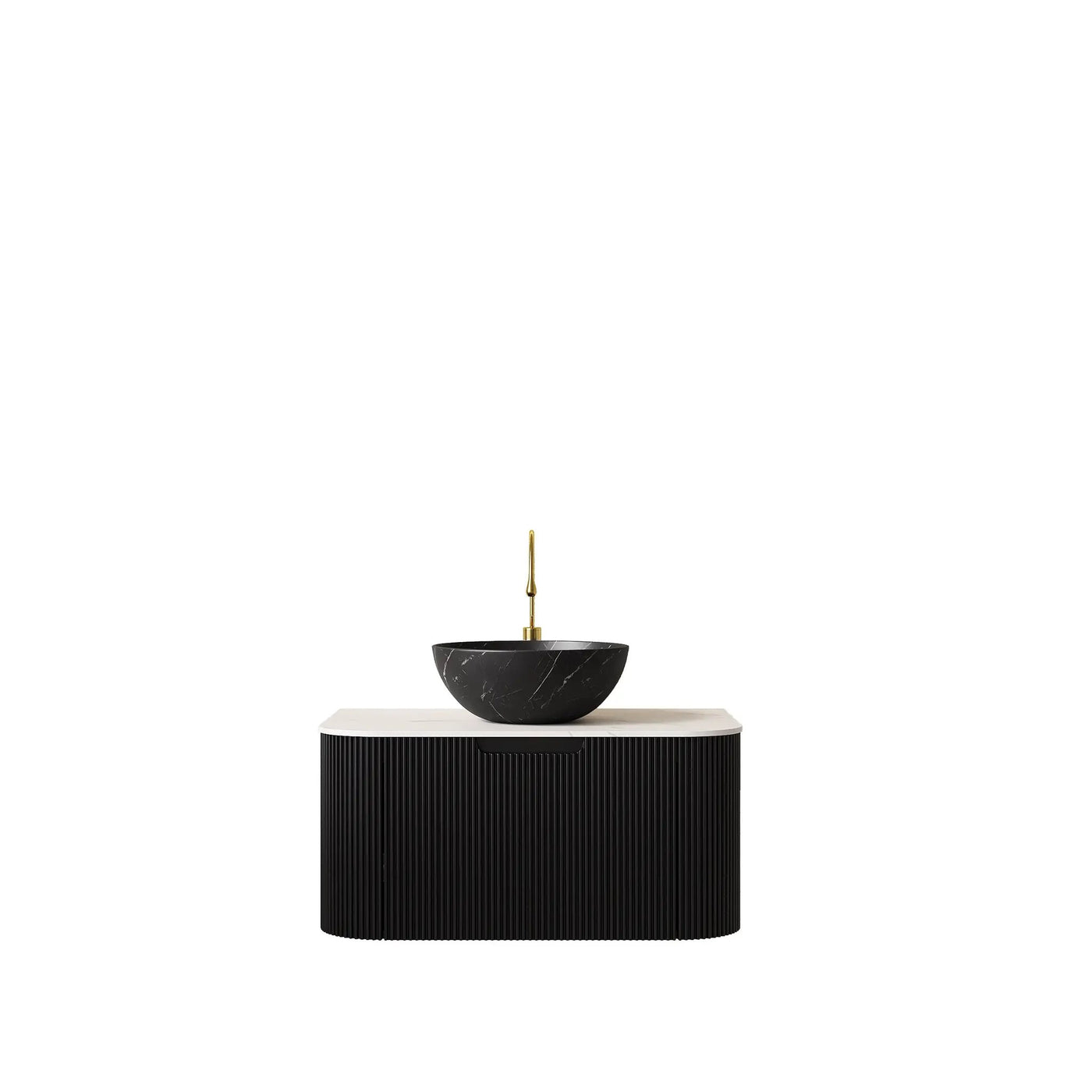 DINA 30" Bathroom Vanity & Sink with Floating Curved Edges by HouseOfZazla