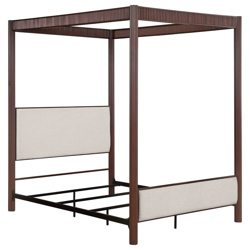 Zimmerlee 89-inch Metal Eastern King Canopy Bed Rust Brown by Unique Piece Furniture