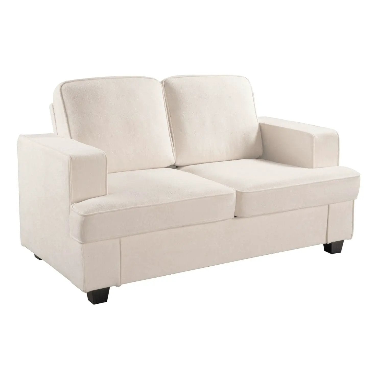 Modern Loveseat, Comfortable 2 Seater Couch With Deep Seating, Loose Back Cushions, Wide Arms by HouseOfZazla