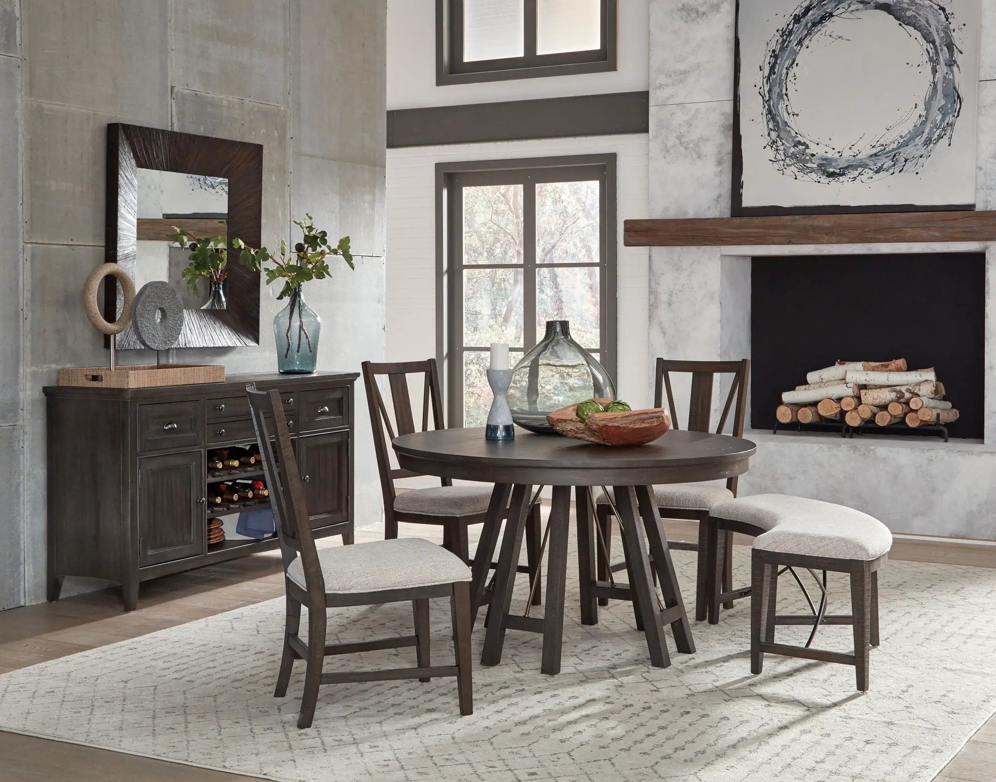 Westley Falls - Round Dining Table - Graphite by Unique Piece Furniture