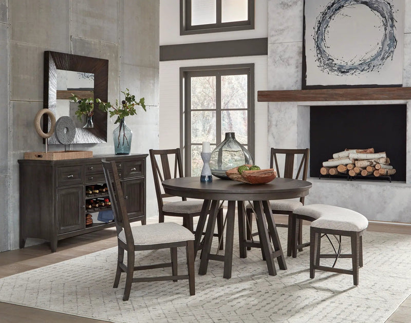 Westley Falls - Round Dining Table - Graphite by Unique Piece Furniture