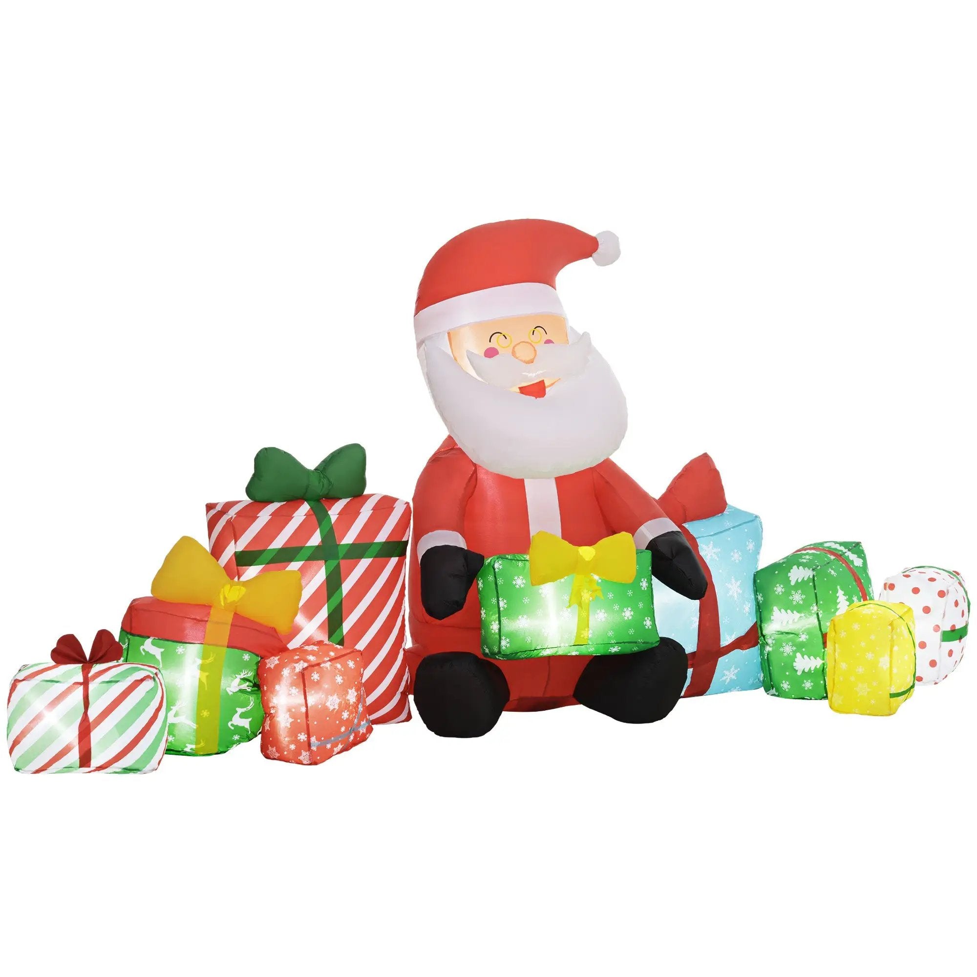 Outsunny 4.4' Christmas Inflatables Santa Claus and Gift Boxes by HouseOfZazla