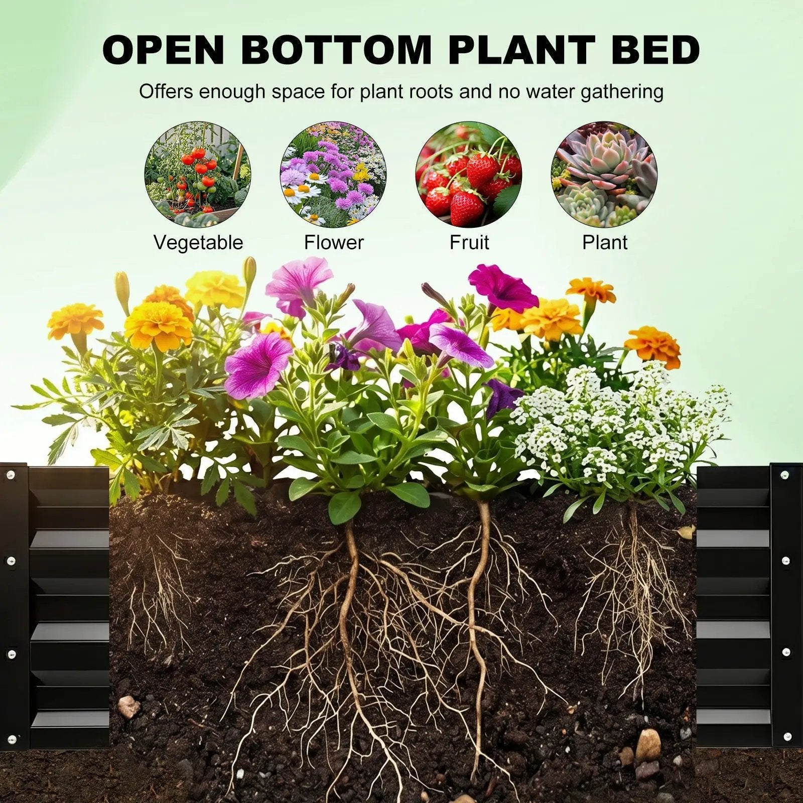 Raised Garden Bed with Arch Trellis, 2 Pack Metal Planter Boxes by HouseOfZazla