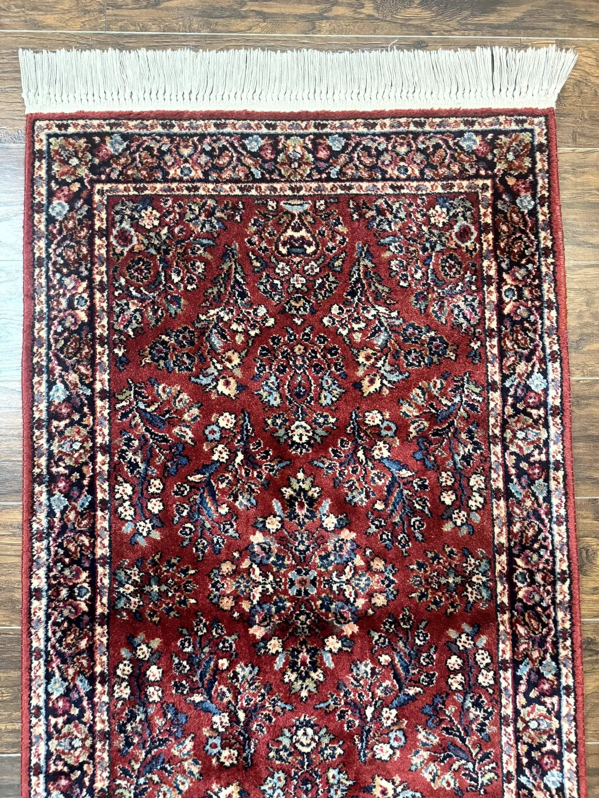 Karastan Rug 3x5 Red Sarouk #785, Karastan Wool Pile Rug, Original 700 Series, Discontinued Vintage Karastan Carpet by Jewel Rugs