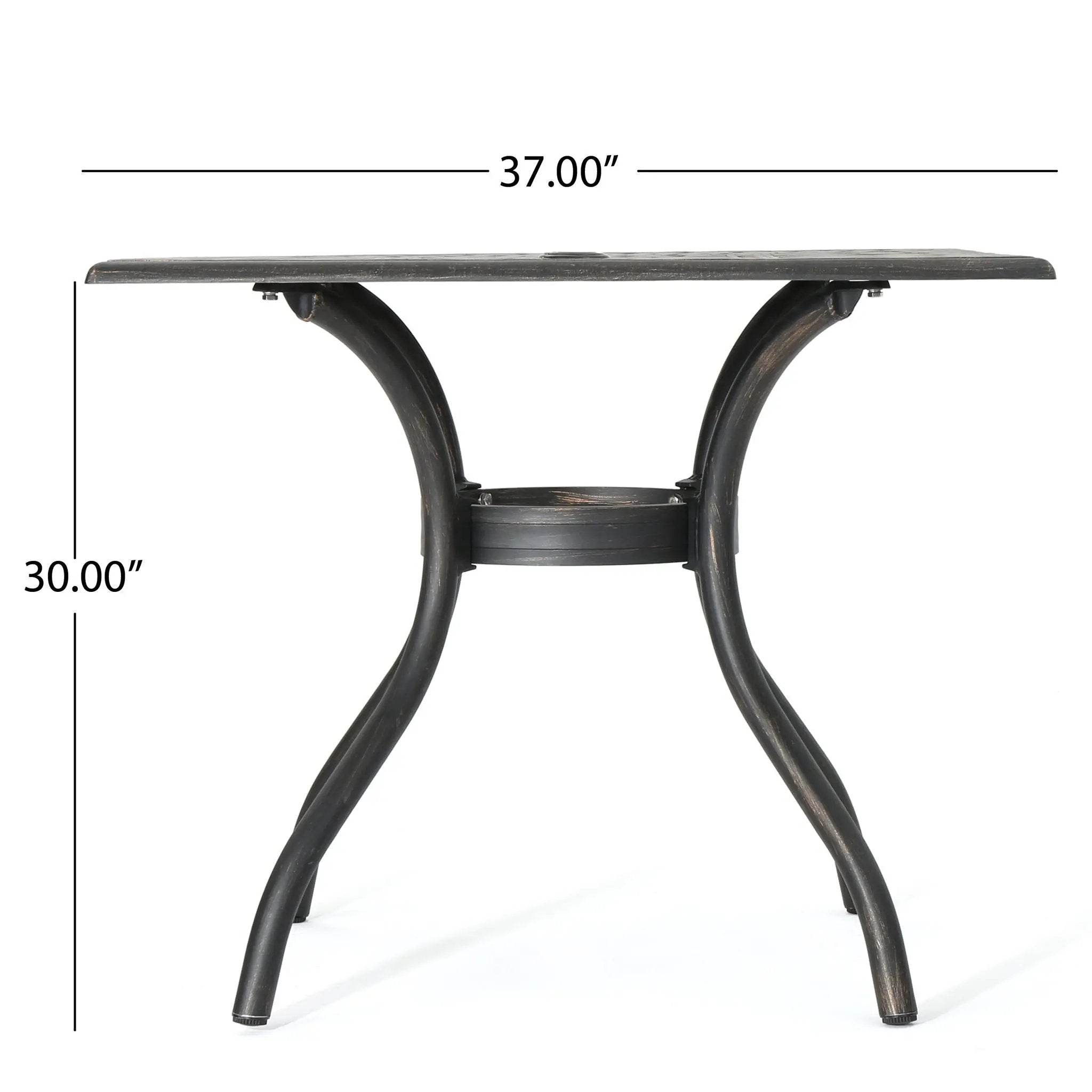 Enchantia Outdoor Square Dining Table with Weave Tabletop and Flared Legs - Copper by HouseOfZazla