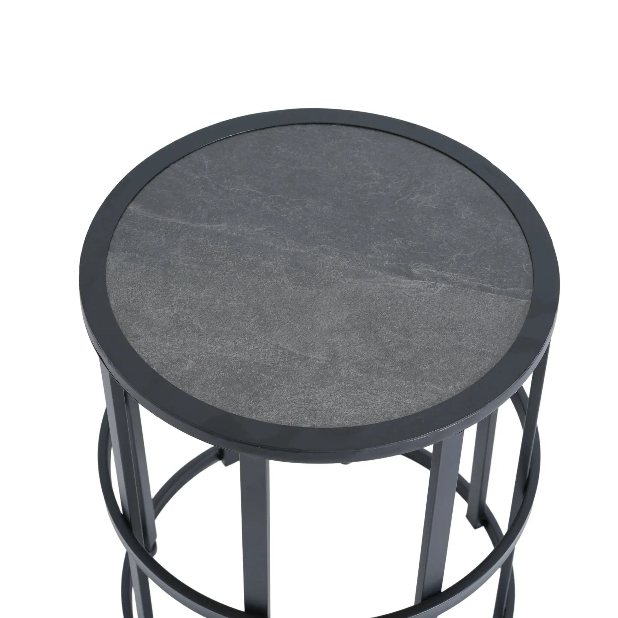Ceramic Tile Side Table with Powder Coated Iron Frame by HouseOfZazla