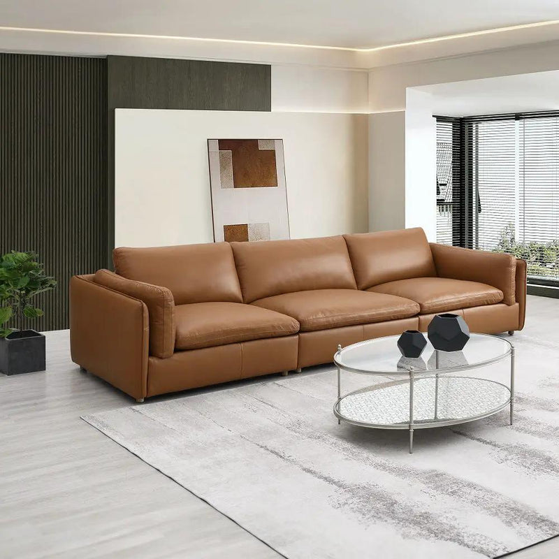 Brighton - Modular Armless Chair - Brown Top Grain Leather by Unique Piece Furniture