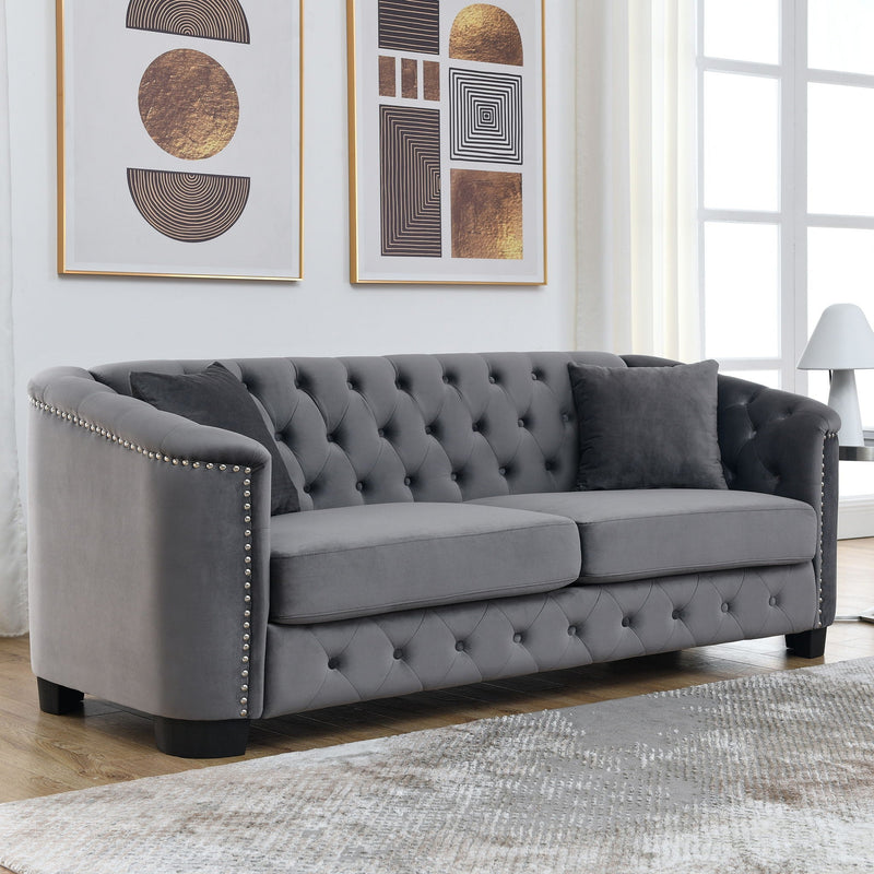 Modern Chesterfield Sofa With Tufted Backrest For Living Room by HouseOfZazla
