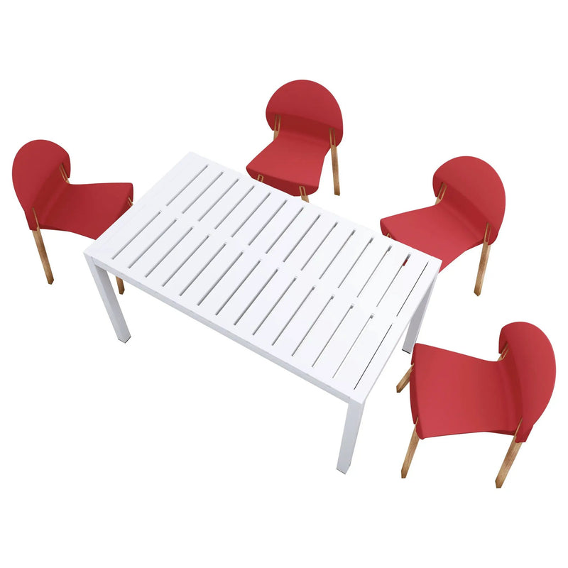 4 Piece Set Of Single Chairs With Long Table by Unique Piece Furniture