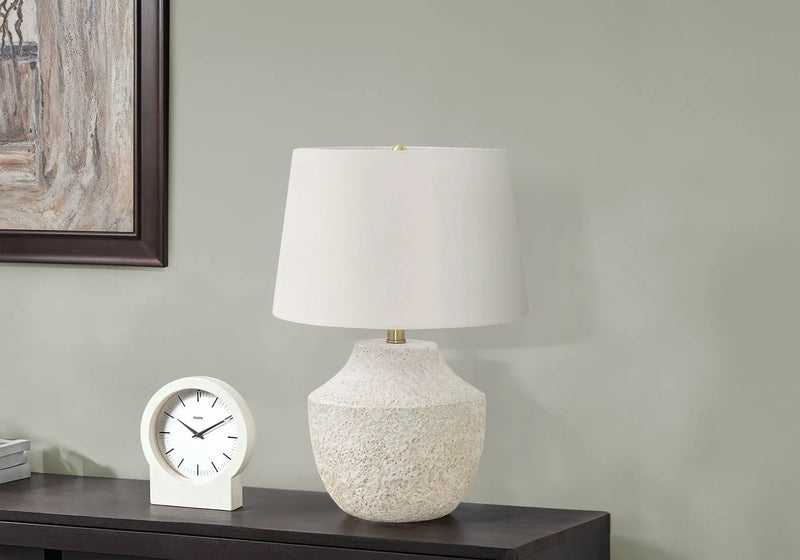 Lighting, Modern Table Lamp, Concrete - Cream by HouseOfZazla