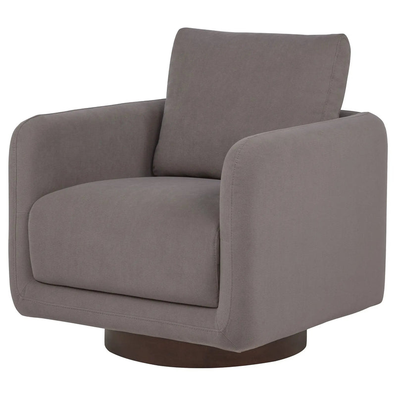 Iris Fabric Upholstered Swivel Accent Chair Stone by Unique Piece Furniture