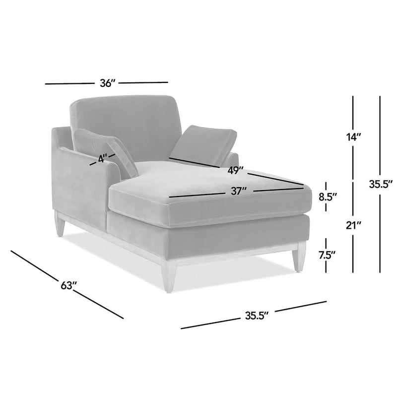 Pasadena - Modern Farmhouse Chaise Lounge Chair - Olive Green by HouseOfZazla