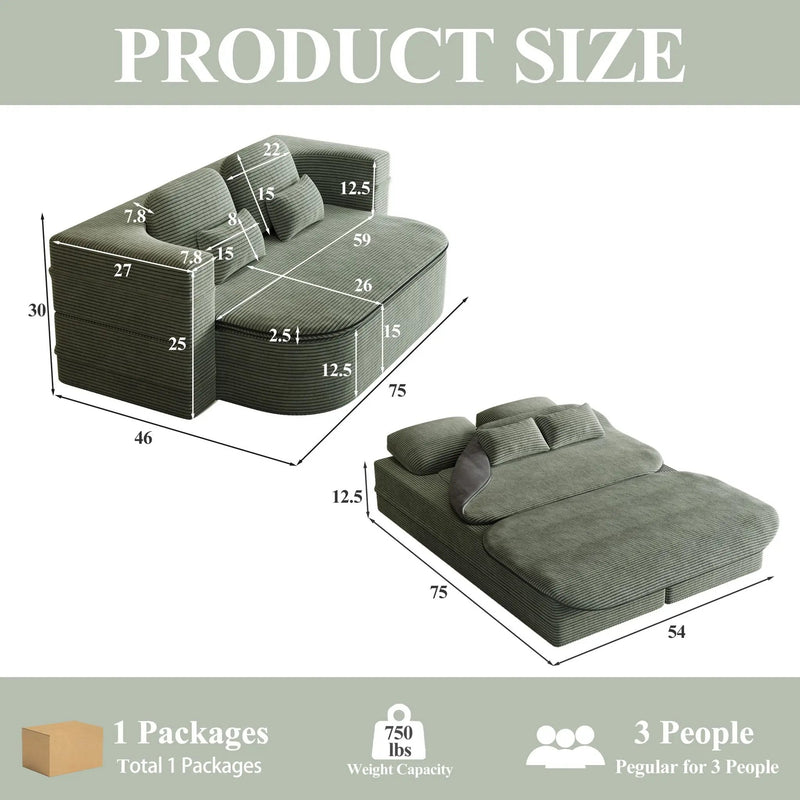 2 In 1 Foldable Sofa Bed With Multi Functional Blanket by HouseOfZazla