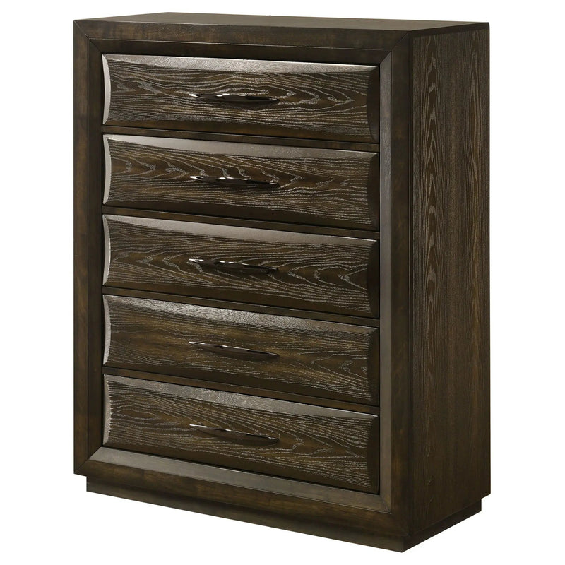 Atlas 5-drawer Bedroom Chest of Drawers Dark Oak by Unique Piece Furniture