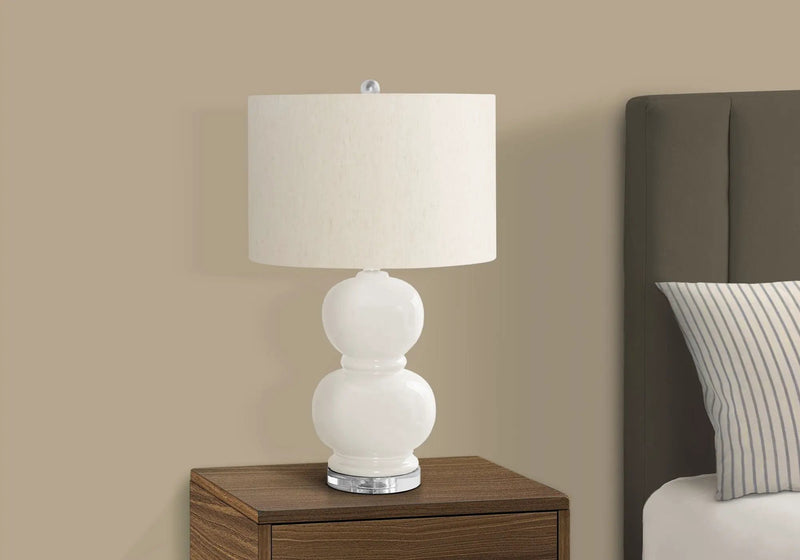 Contemporary Ceramic Table Lamp - Cream by HouseOfZazla