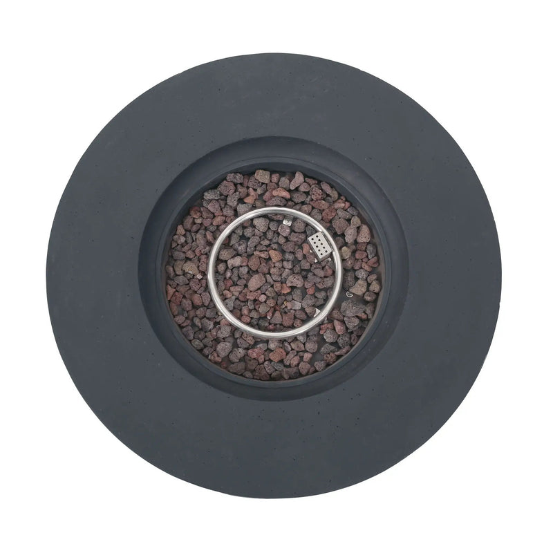 Modern Lightweight Concrete Outdoor Circular Fire Pit 50,000 BTU by HouseOfZazla