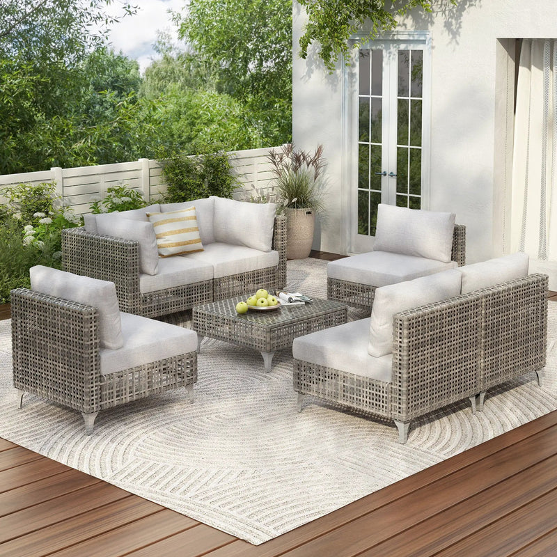 K&K 7-Piece Wicker Patio Furniture Set by HouseOfZazla