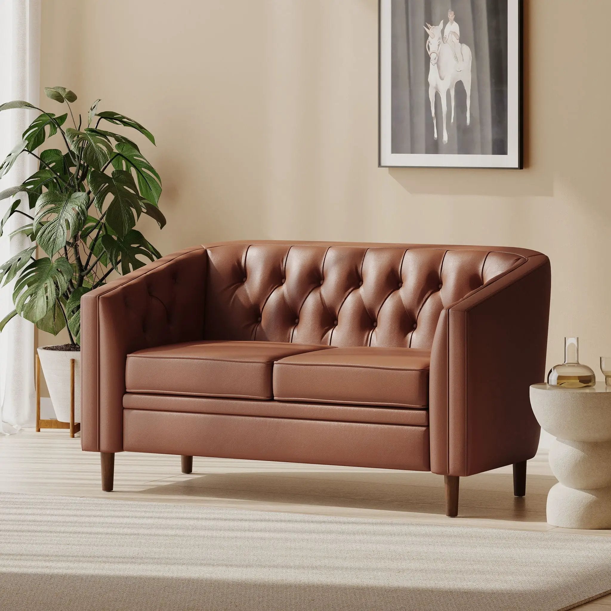 Sophisticated Loveseat With Diamond Stitched Detailing by HouseOfZazla