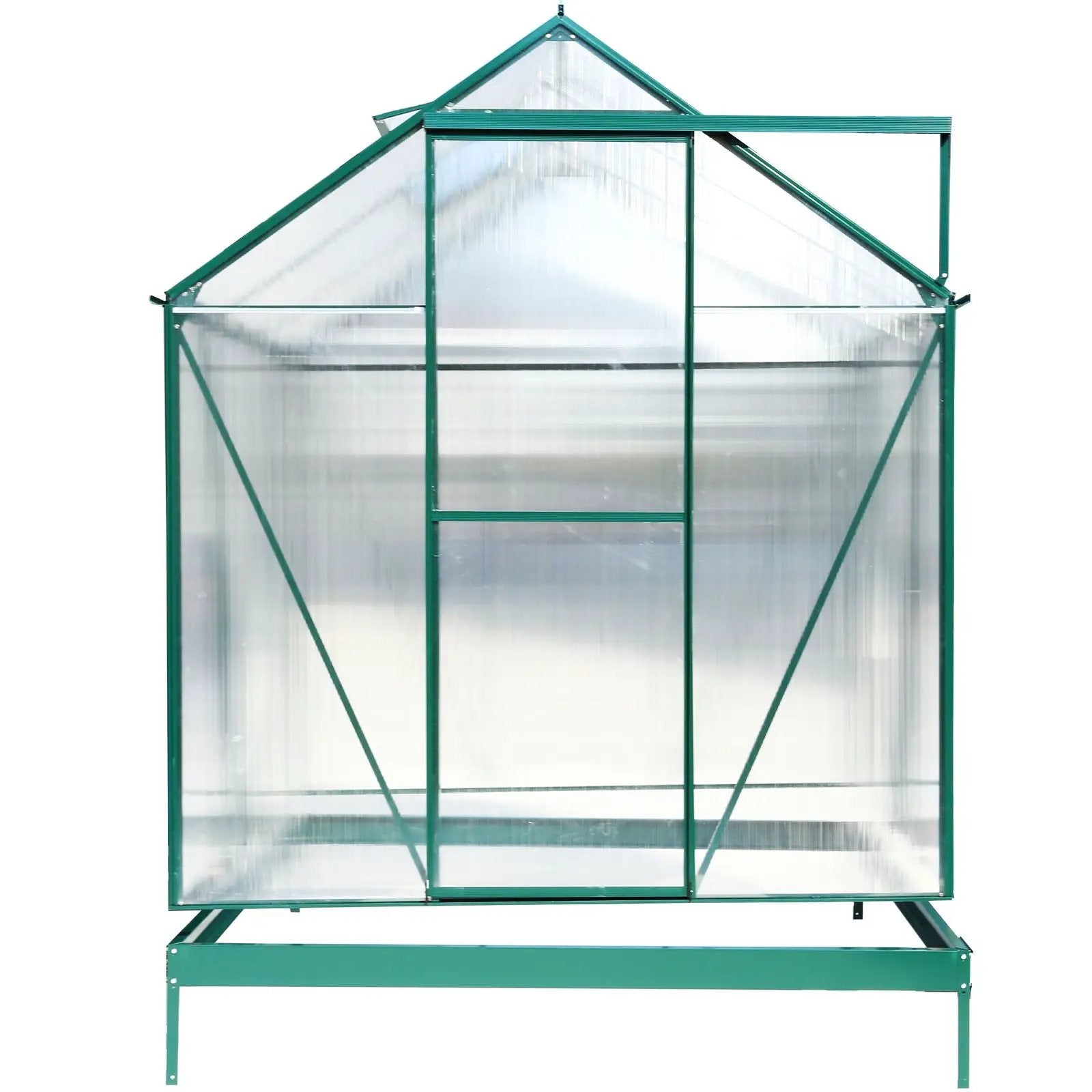Polycarbonate house, Heavy Duty Outdoor Aluminum Walk-In House Kit With Rain Gutter, Vent And Door For Backyard Garden by HouseOfZazla
