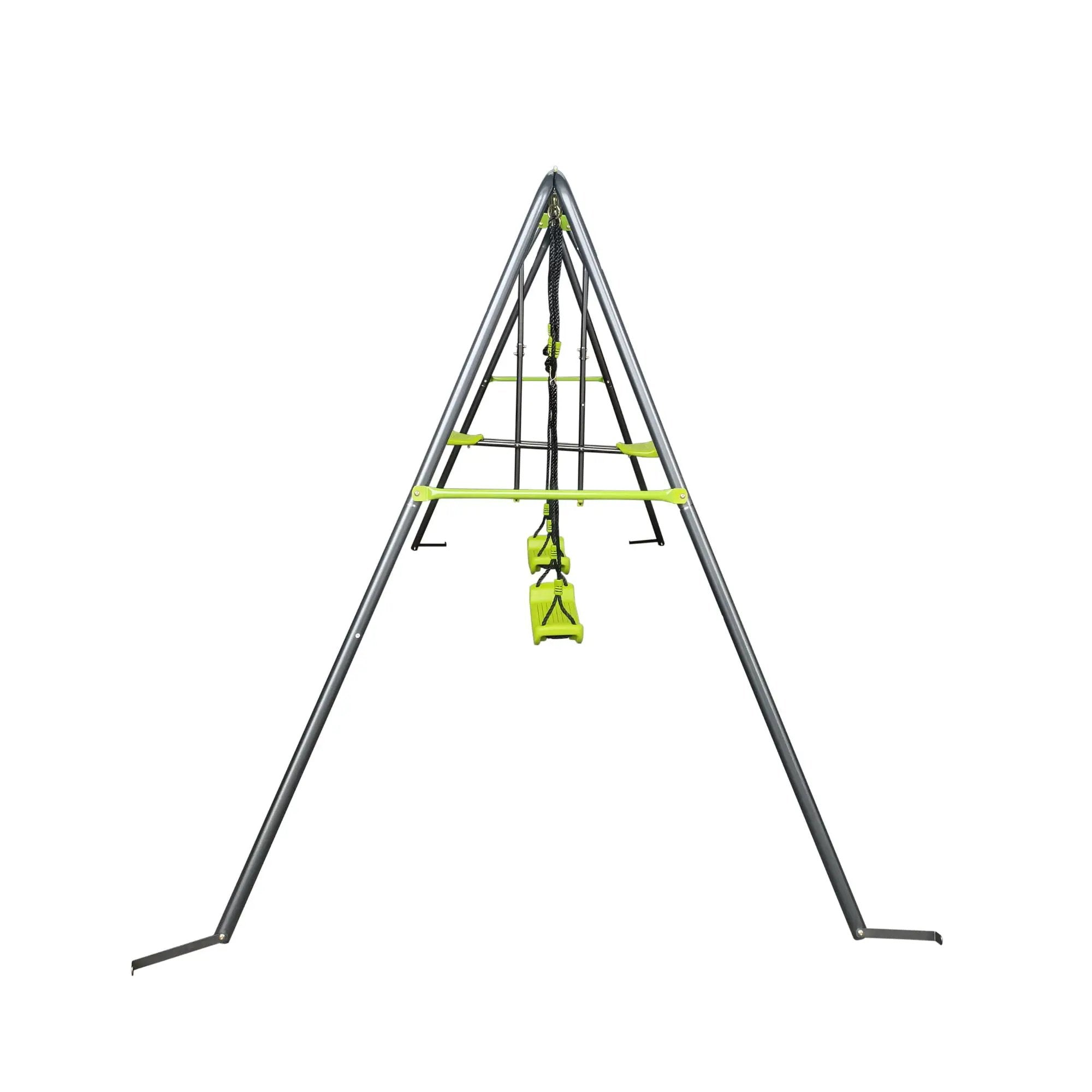 Xns081 Interesting Swingset With Plastic Safe Swing Set 440Lbs For Outdoor Playground For Age 3+ With Face To Face Without Tee - Lime Green by HouseOfZazla