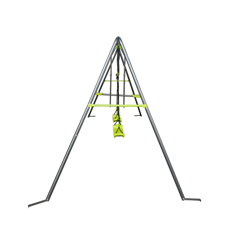 Xns081 Interesting Swingset With Plastic Safe Swing Set 440Lbs For Outdoor Playground For Age 3+ With Face To Face Without Tee - Lime Green by HouseOfZazla