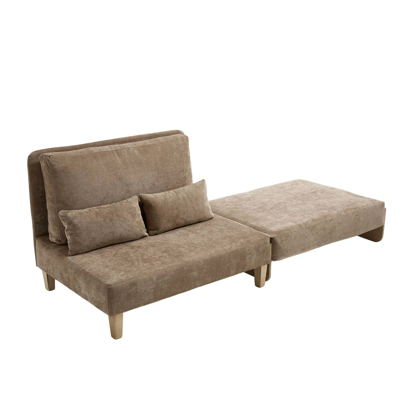 Mid Century Modern Foldable Sofa Bed, 3 In 1 Convertible Sleeper With 3 Pillows by Unique Piece Furniture