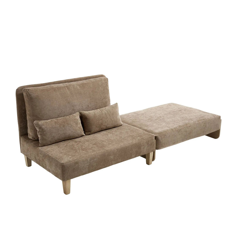 Mid Century Modern Foldable Sofa Bed, 3 In 1 Convertible Sleeper With 3 Pillows