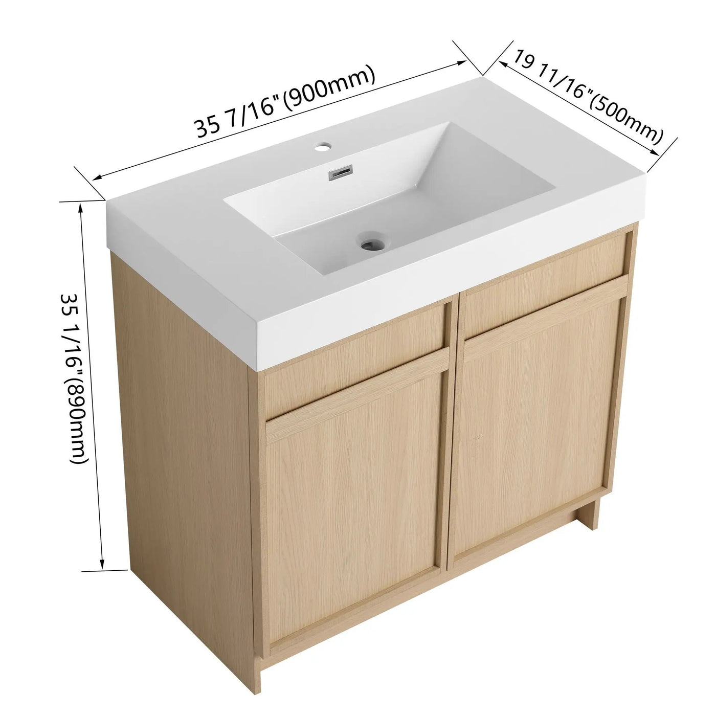 Freestanding Bathroom Vanity With Resin Sink & Soft Close Cabinet Doors by HouseOfZazla