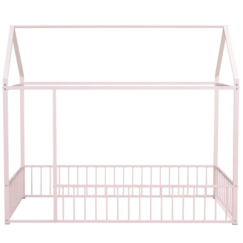 Metal Bed House Bed Frame With Fence by HouseOfZazla