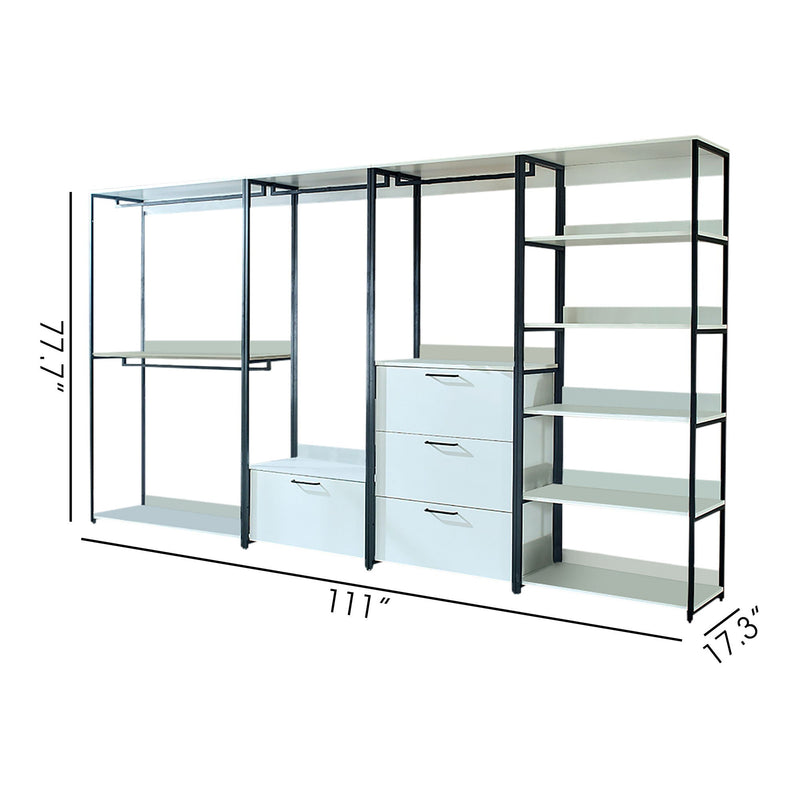 Fiona - Freestanding Walk-In Closet System, Extra Storage Space - White by HouseOfZazla