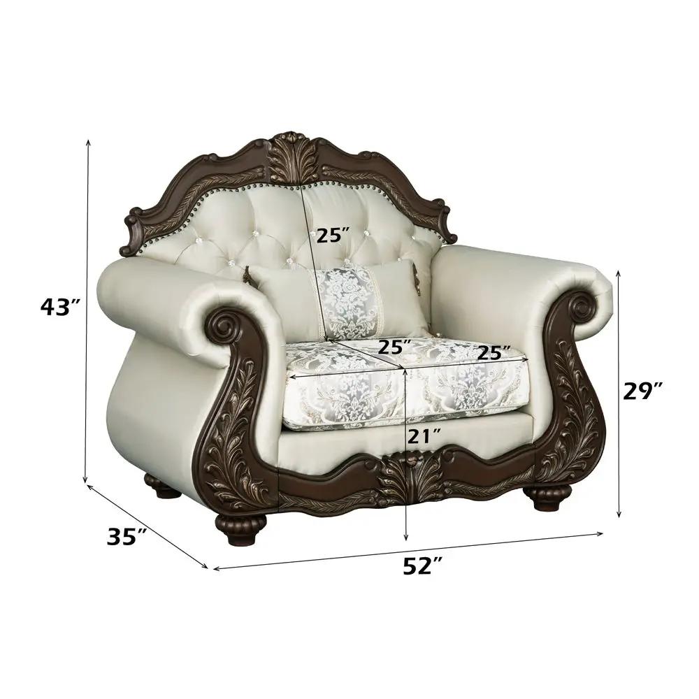 Pierce - Chair With Pillow - Beige Fabric & Cherry by Unique Piece Furniture