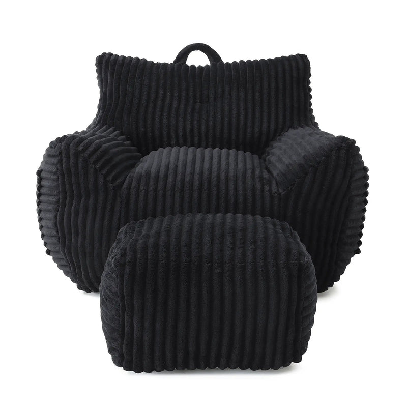 Giant Bean Bag Chair With Armrests And Footstool by Unique Piece Furniture