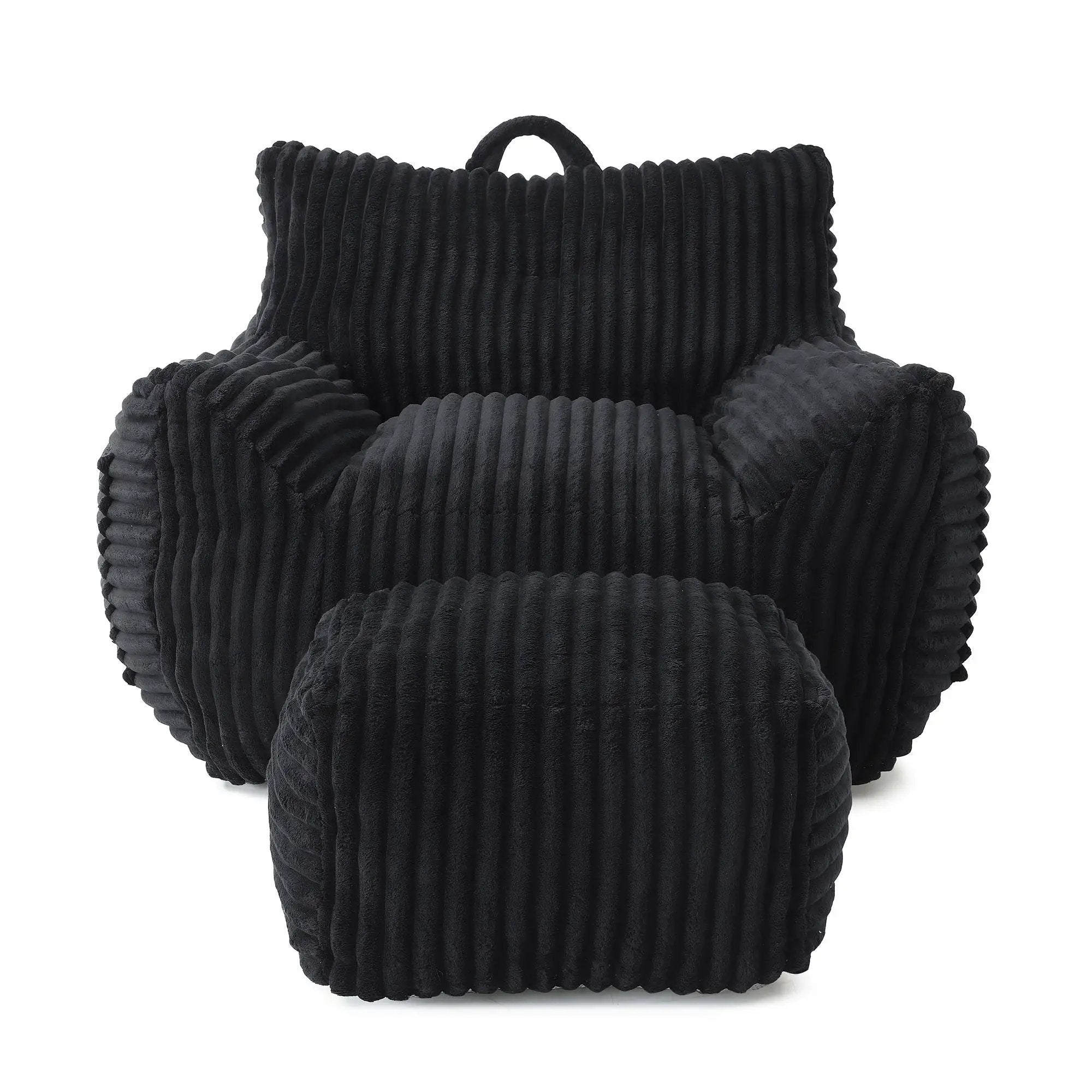 Giant Bean Bag Chair With Armrests And Footstool by HouseOfZazla