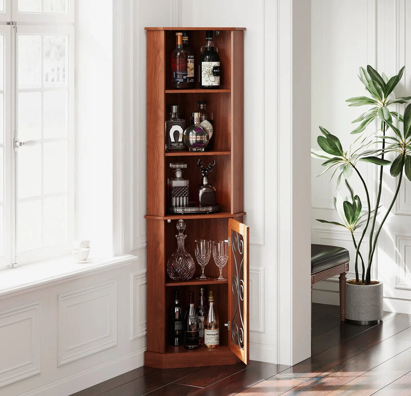 Tall Corner Bar Cabinet with Storage by HouseOfZazla