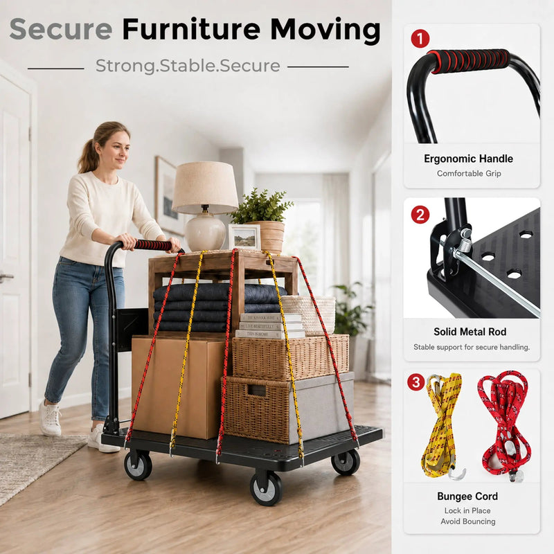 35-3/4" Long x 24" Wide Platform Truck - Foldable Handcart by HouseOfZazla