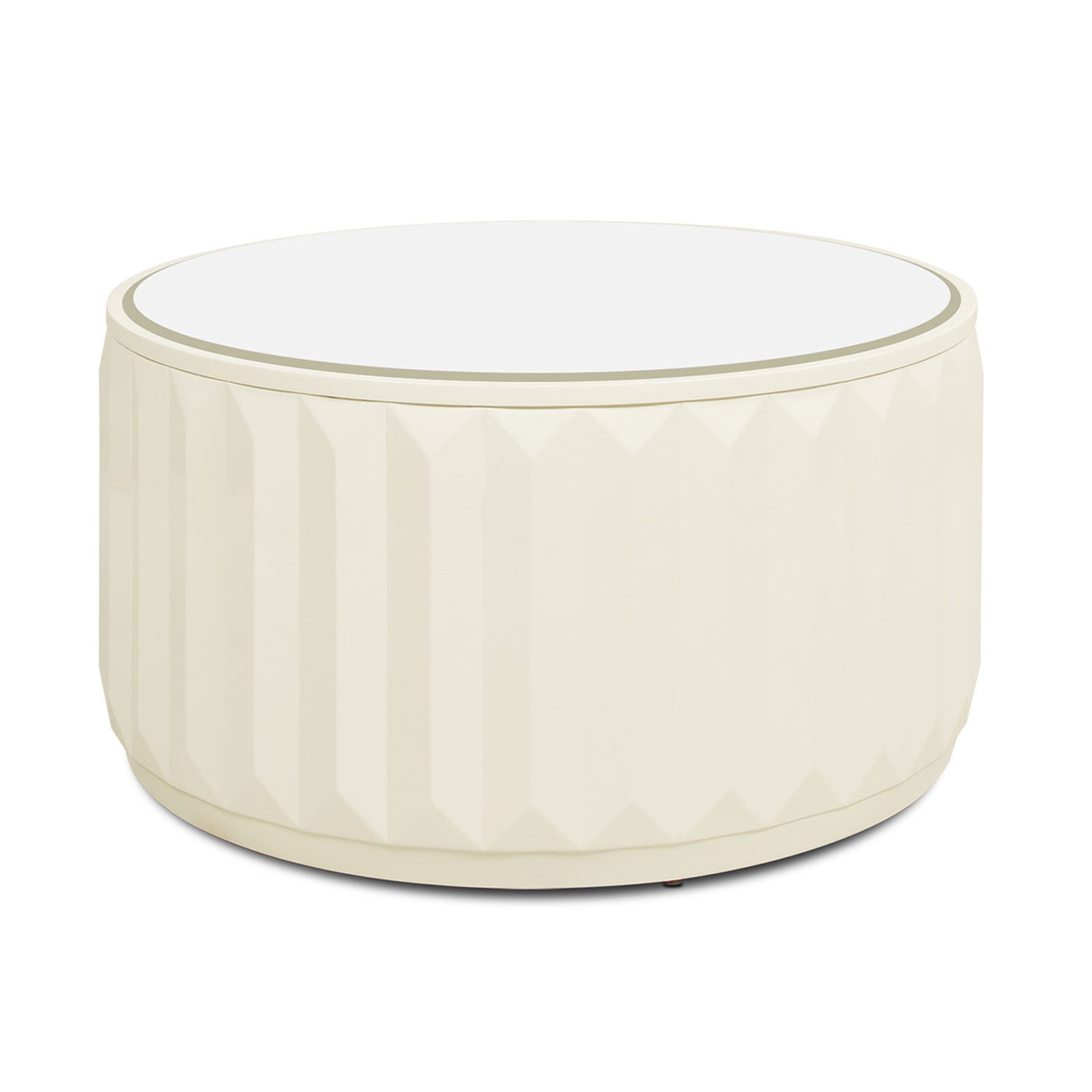 Facino - Round Storage Coffee Table - White Birch by HouseOfZazla