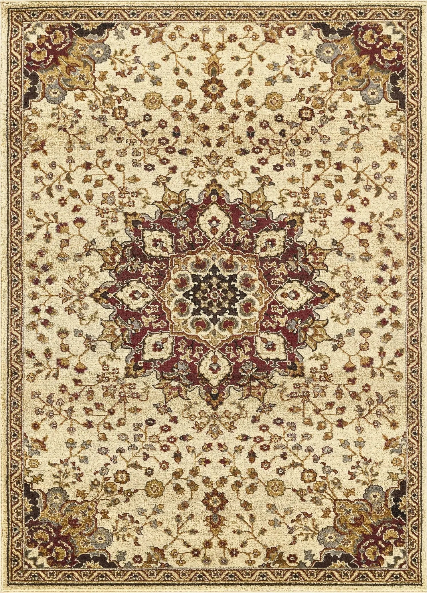 Classic GC_VIN5014 Cream Area Rug by HouseOfZazla