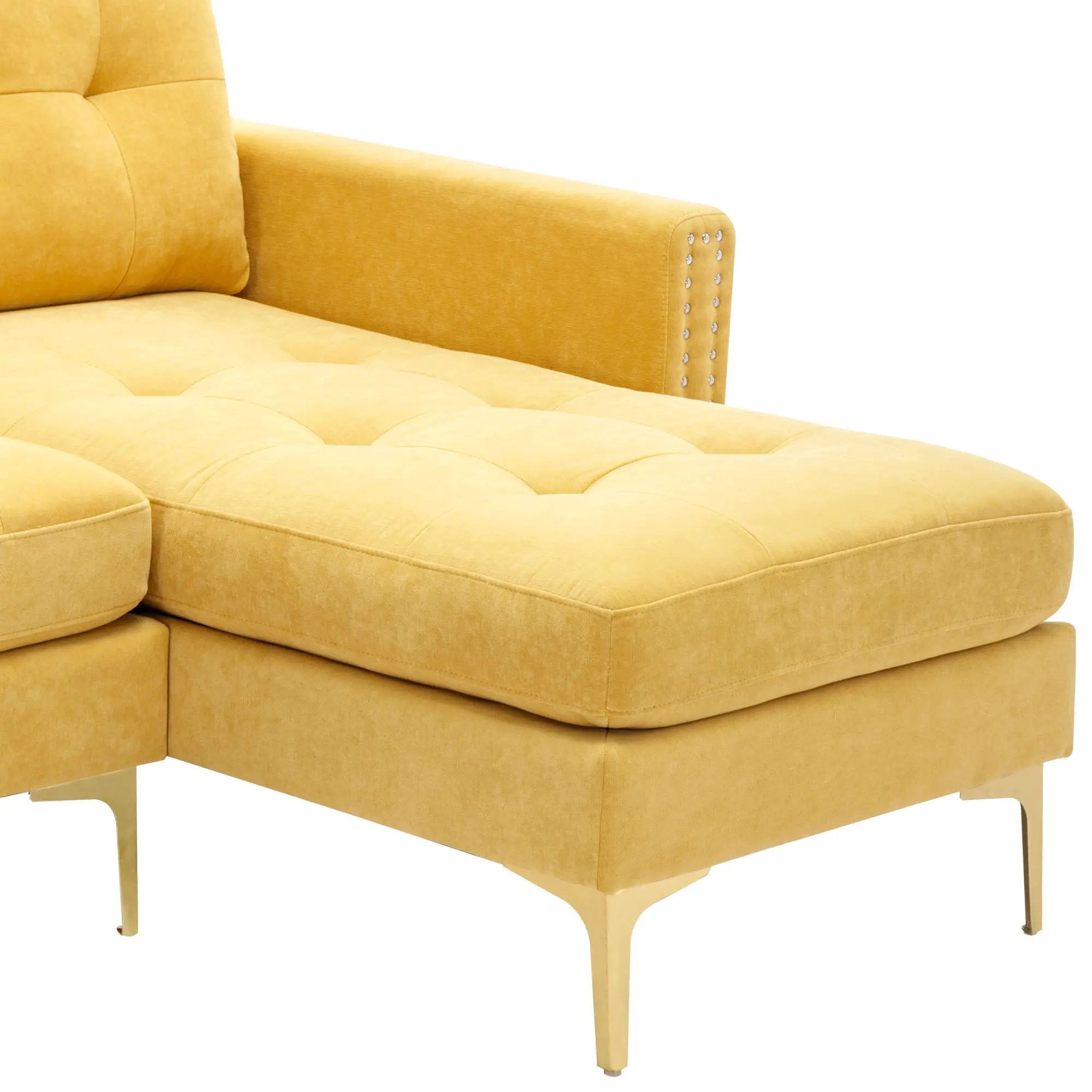 Modern L - Shape Convertible Sectional Sofa With Movable Ottoman by HouseOfZazla