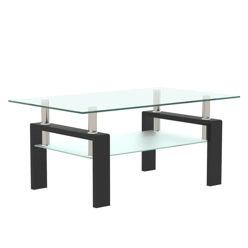 Modern Rectangular Coffee Table With Tempered Glass Top by HouseOfZazla
