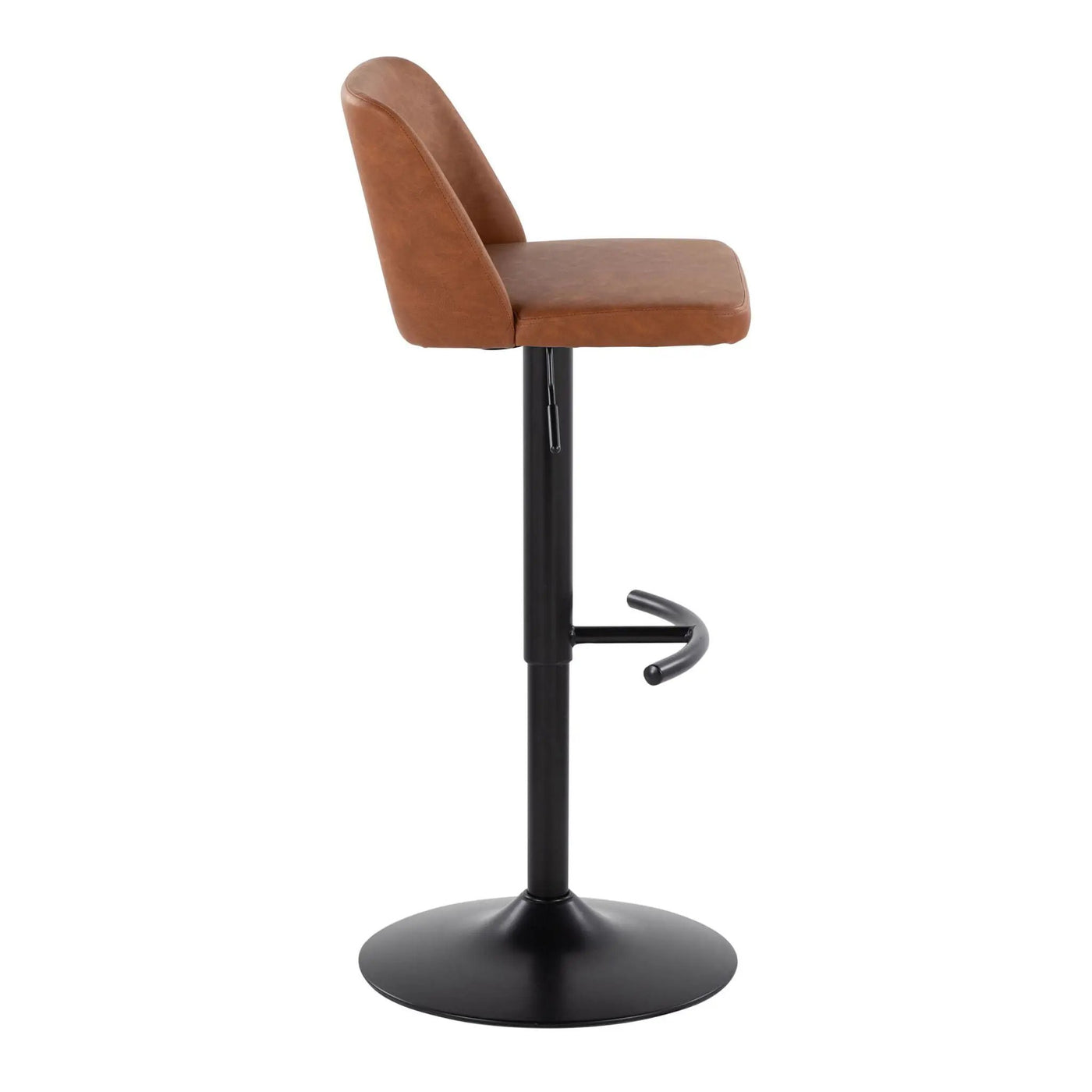 Toriano - Contemporary Adjustable Bar Stool With Rounded T Footrest (Set of 2) by HouseOfZazla
