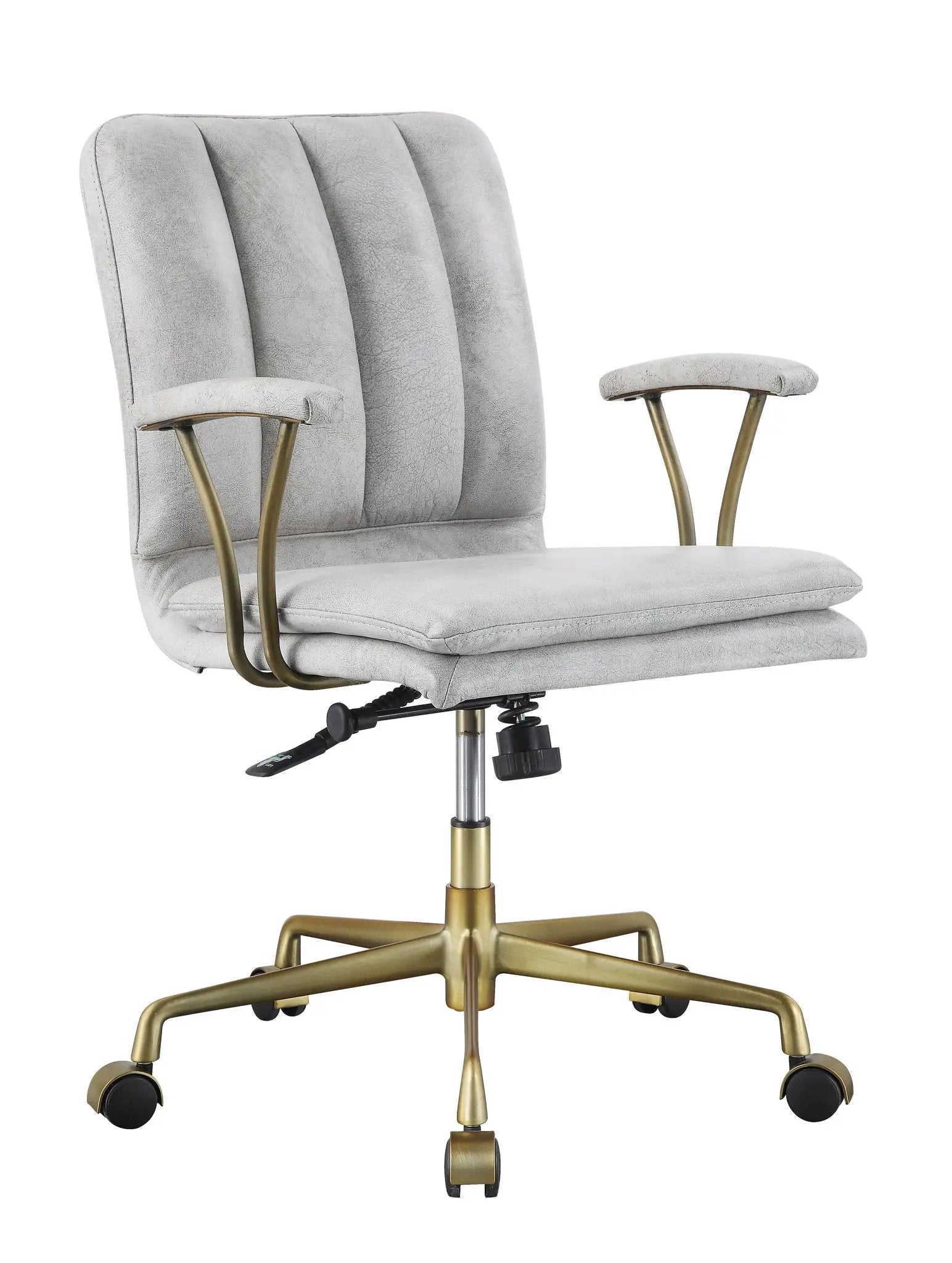 Damir - Vintage Top Grain Leather Office Chair - Antique White / Vintage by Unique Piece Furniture