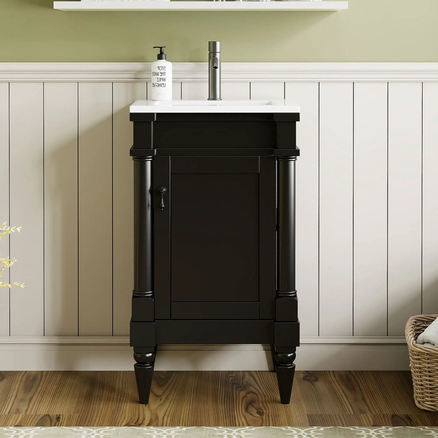 Bathroom Vanity With Sink, Storage Cabinet With Door, Drop In Sink, Compact Freestanding Design by Unique Piece Furniture