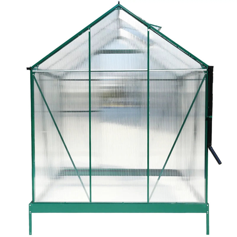 Polycarbonate house, Heavy Duty Outdoor Aluminum Walk-In House Kit With Rain Gutter, Vent And Door For Backyard Garden by HouseOfZazla