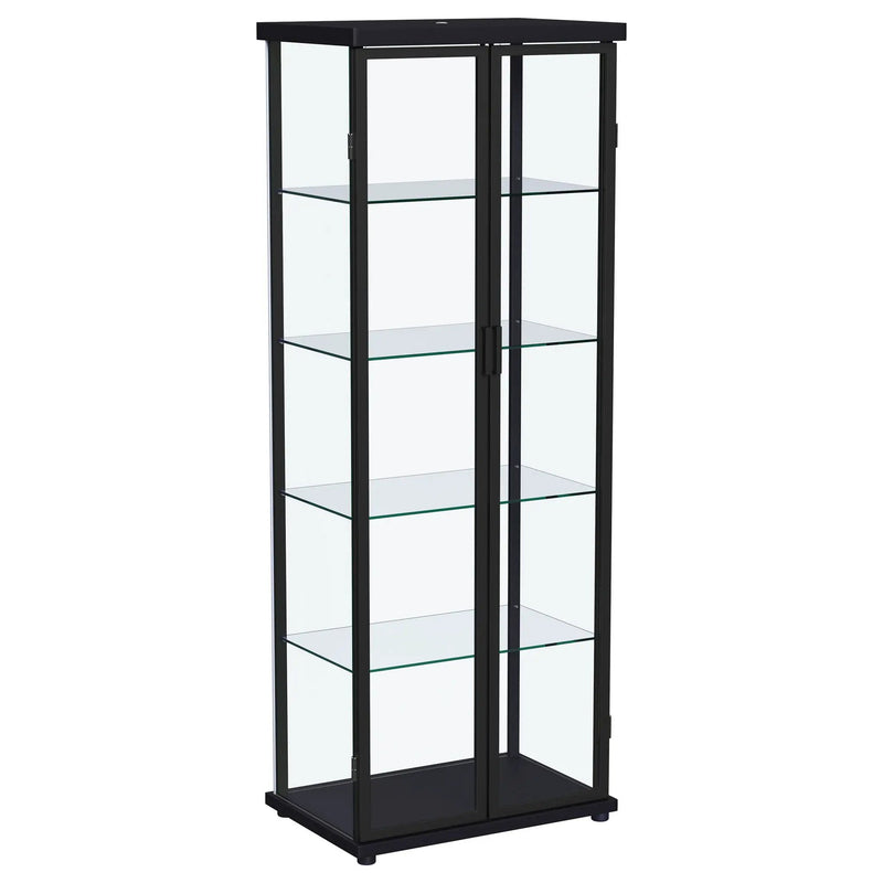 Aero 4-shelf Display Curio Cabinet with LED Lighting Black by Unique Piece Furniture