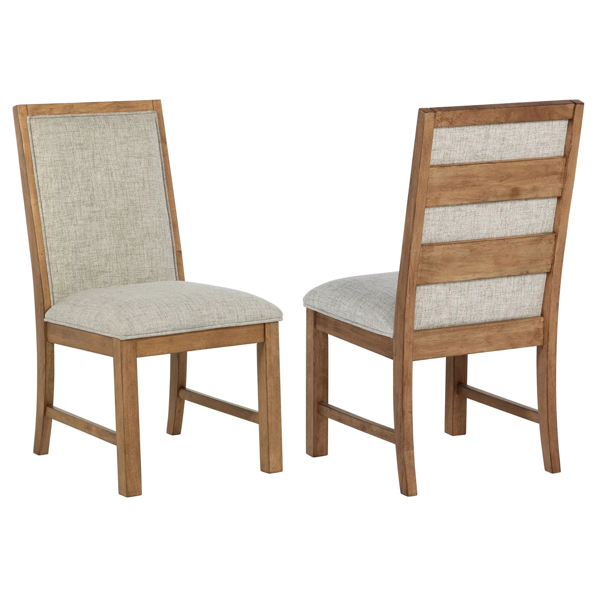 Bruner Upholstered Side Chair Natural Brown (Set of 2) by Unique Piece Furniture