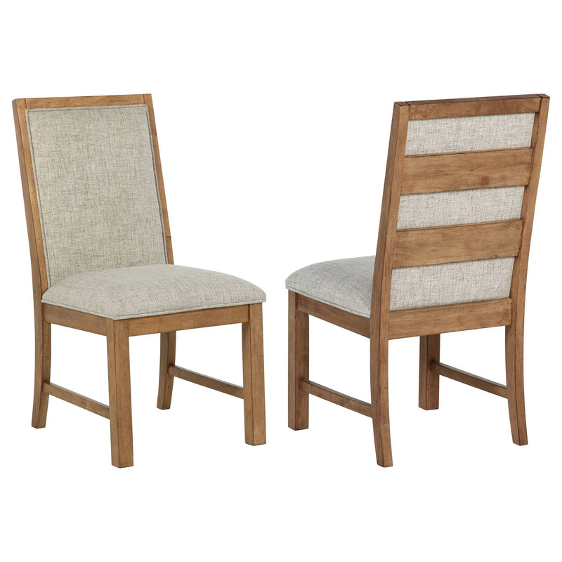 Bruner Upholstered Side Chair Natural Brown (Set of 2) by Unique Piece Furniture