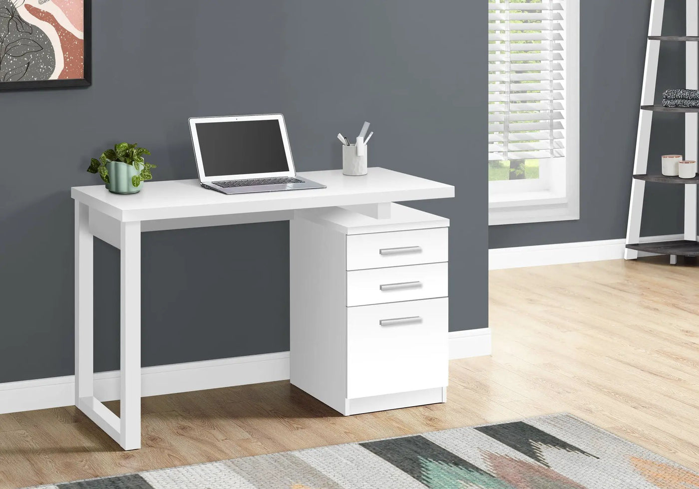 Computer Desk for Home Office Laptop with Reversible Storage Drawers by HouseOfZazla