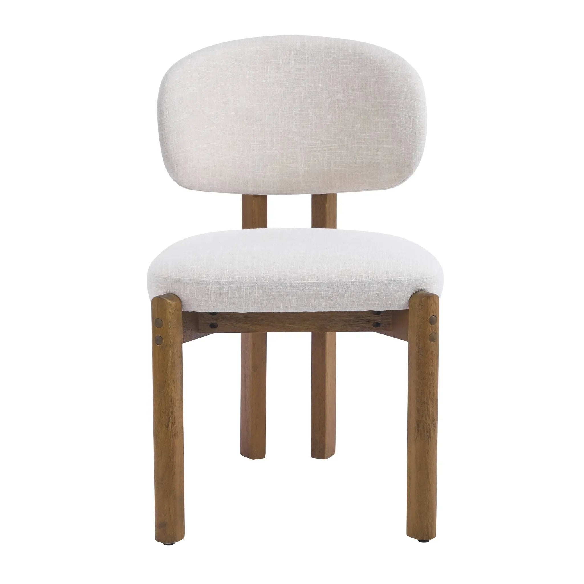 Beige Upholstered Mid-Century Dining Chair by HouseOfZazla