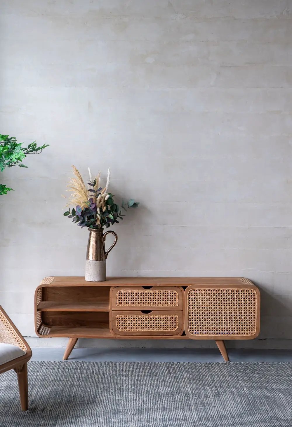 Teak Cabinet - Natural Wood / Brown by Unique Piece Furniture